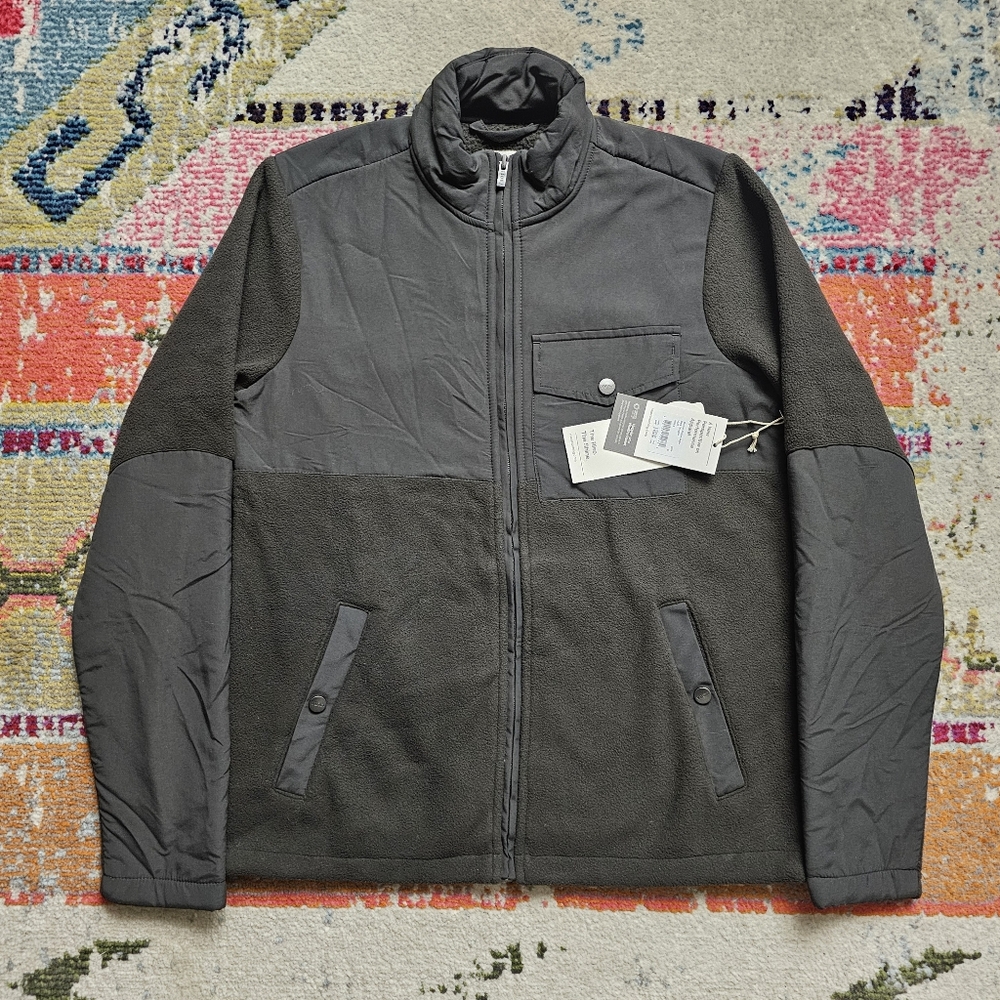 Vuori Morrow Sherpa Jacket Men Small Dark Oregano Green Long Sleeve Full Zip - Picture 4 of 15